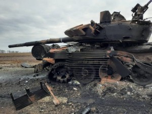 A destroyed Russian tank in Ukraine (Source: Ukrinform)