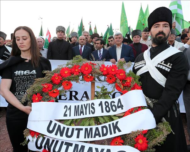 Circassians in Turkey commemorating the anniversary of the Russian Empire's systematic mass murder, ethnic cleansing and expulsion of their people in1864 (Source: Worldbulletin.net)