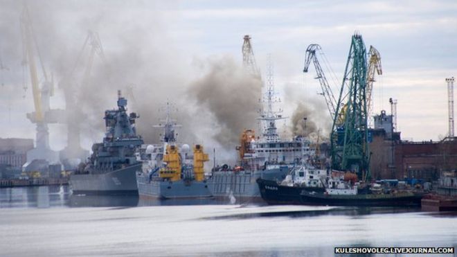 Russian nuclear submarine fire ‘put out’ in Arctic dock