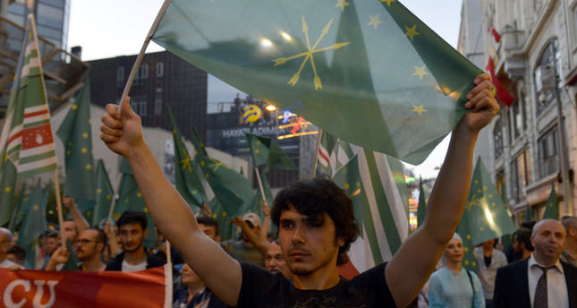 Circassians march to Russian consulate on the anniversary of exile