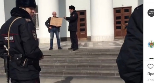 Противники конституционных поправок были задержаны на пикете в Нальчике